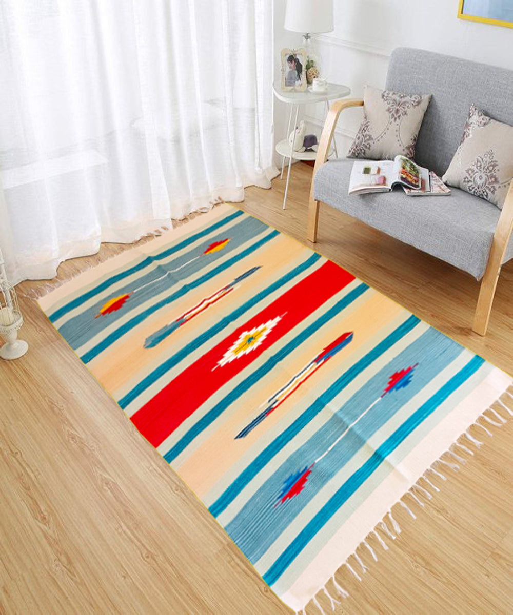 Multi color cotton handloom floor mat (5x3 ft.) – GoCoop