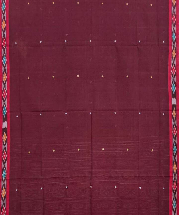 Maroon red cotton handloom odisha ikat saree