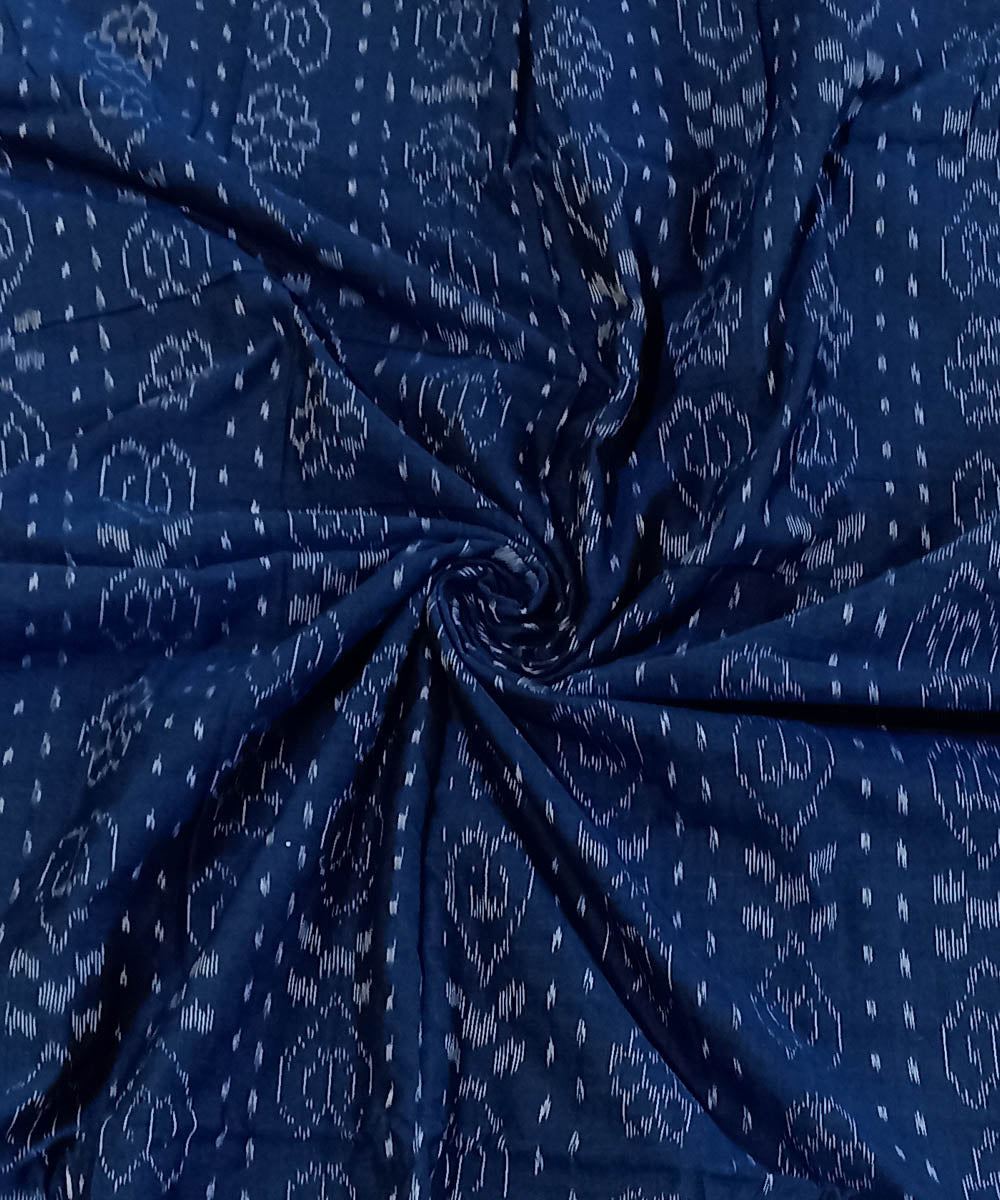 Blue hand woven nuapatna cotton fabric