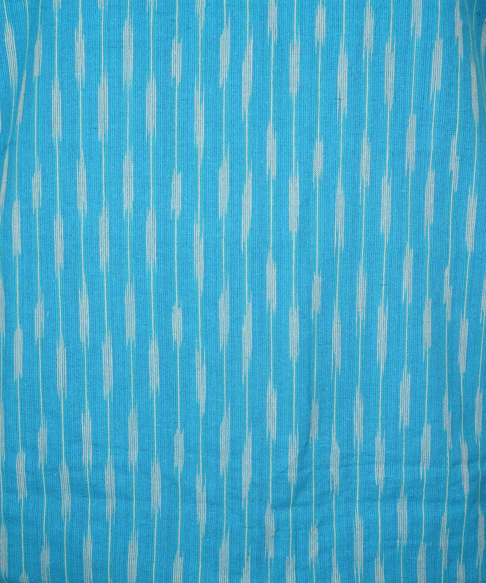 3pc Light blue white handwoven cotton pochampally ikat dress material