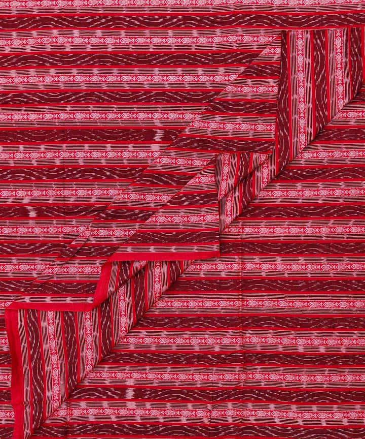 2.5m Red hand loom cotton sambalpuri kurta fabric