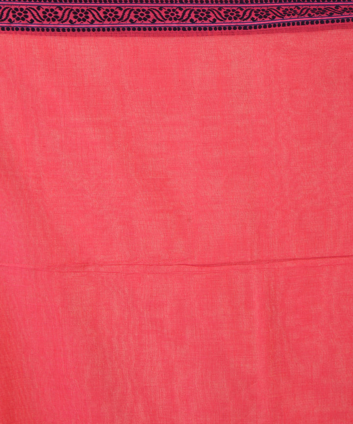 Red purple cotton handwoven jamdani saree