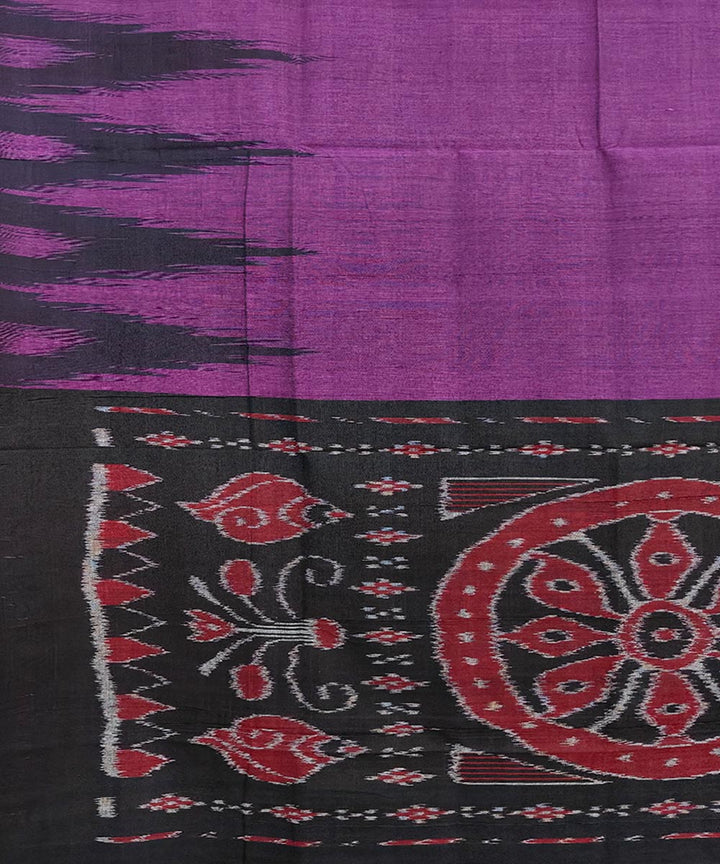 Violet black handwoven cotton nuapatna saree