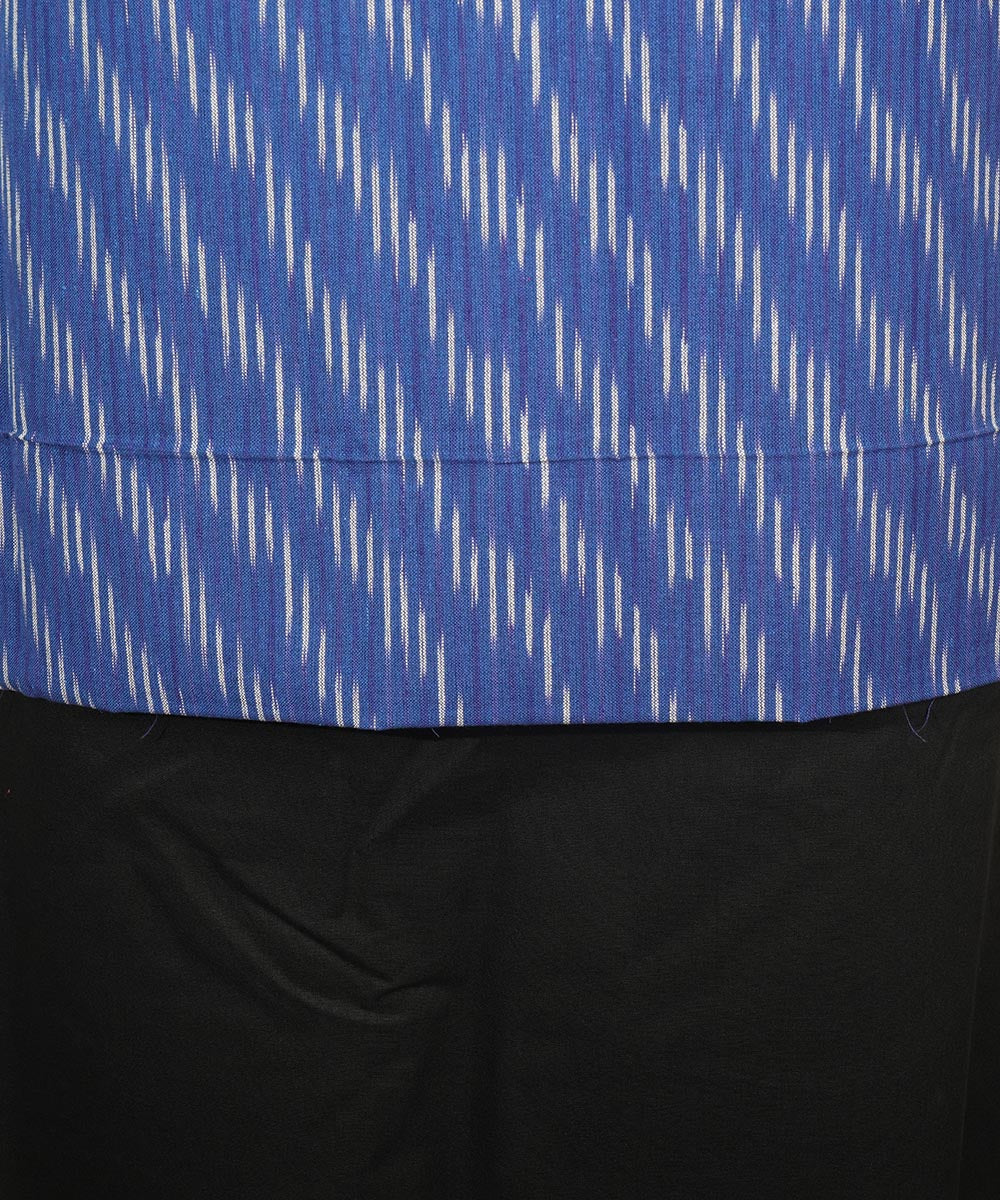3pc Blue grey handwoven cotton pochampally ikat dress material