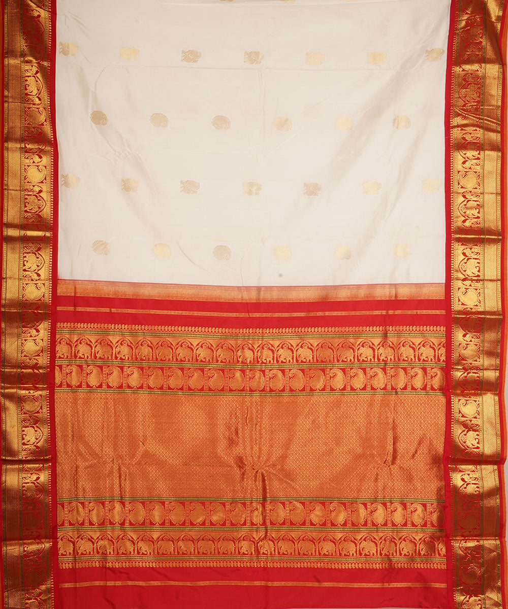 White red silk handloom venkatagiri saree