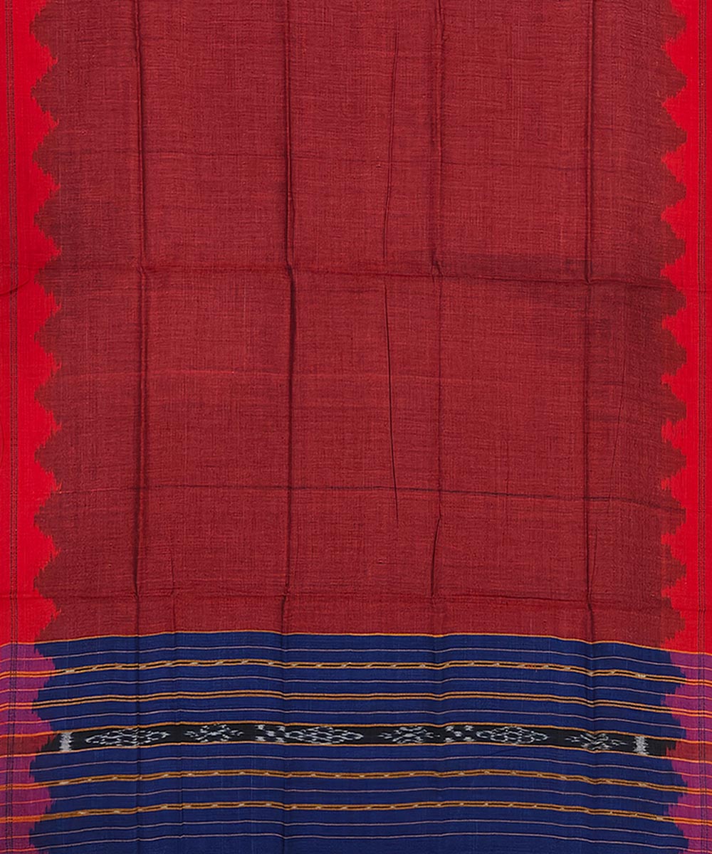 3pc Navy blue maroon handwoven cotton sambalpuri ikat dress material