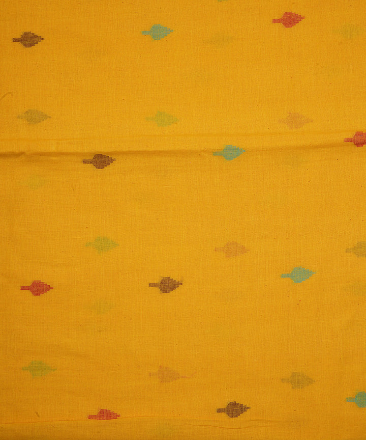 Yellow handloom bengal cotton jamdani fabric
