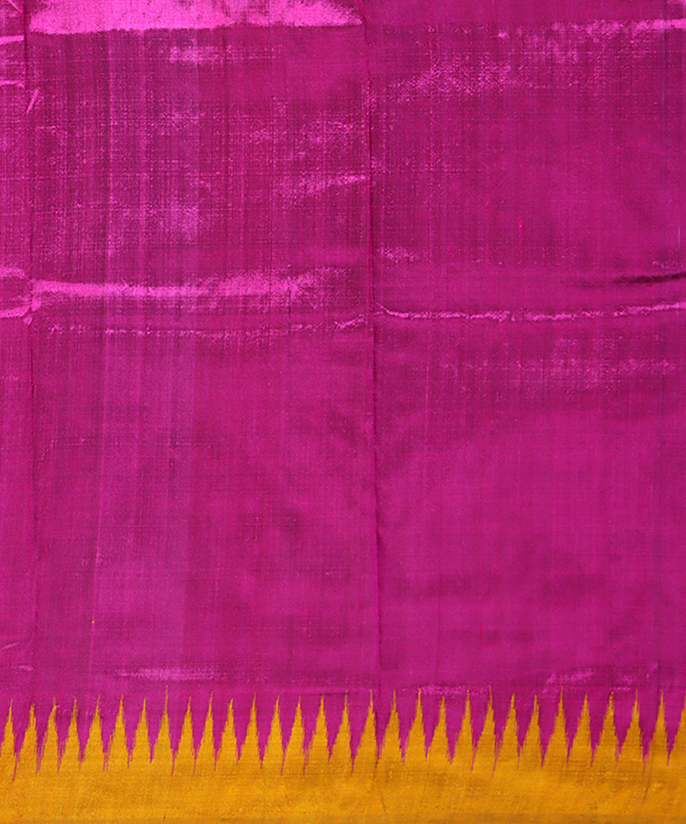 Yellow pink silk handwoven khandua saree