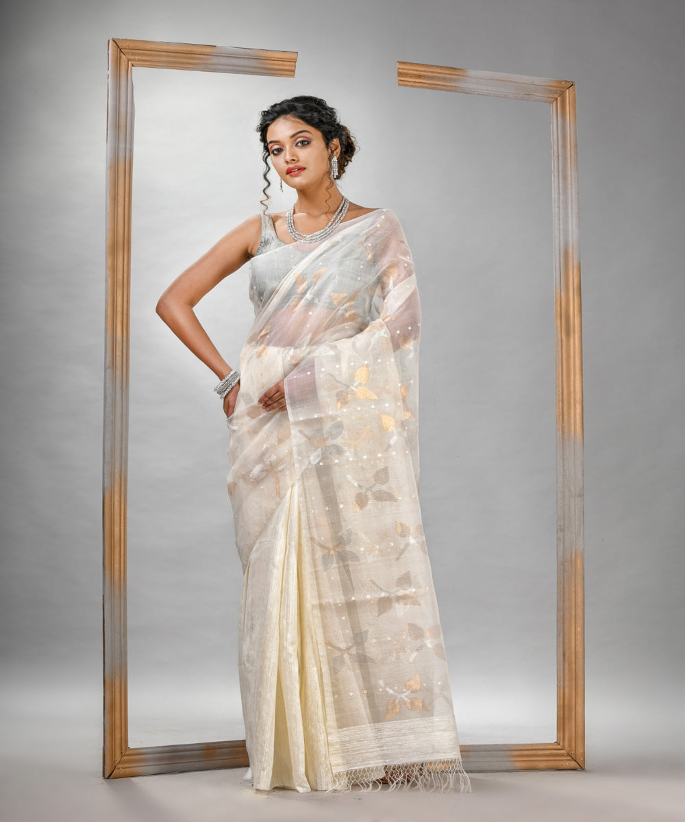 Shimmer Lavender & Orange Elegance Kanchipuram Handloom Silk Saree SS1 –  Capell Haute Couture