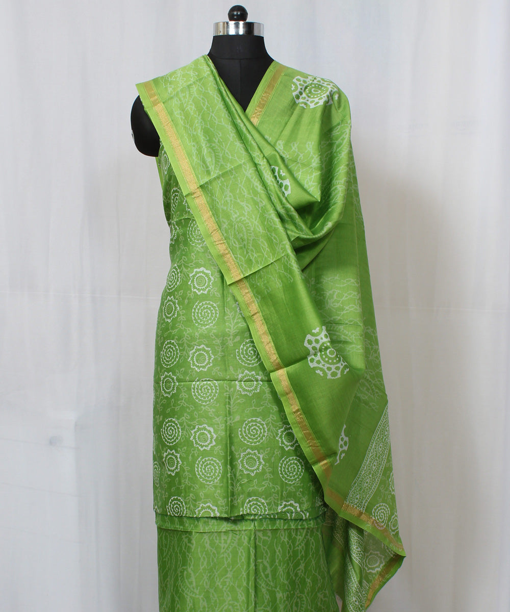 Buy Festival Wear Rani Embroidery Work Banarasi Silk Dress Material Online  From Surat Wholesale Shop.
