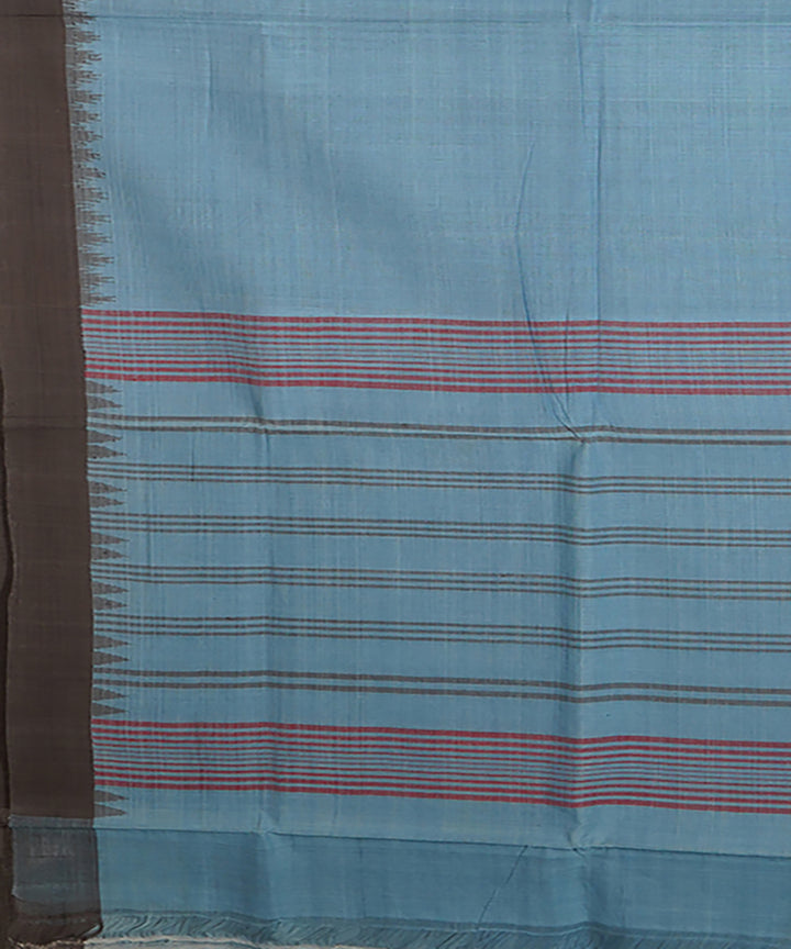 Light sky blue cotton handwoven natural dyed srikakulam kuppadam saree