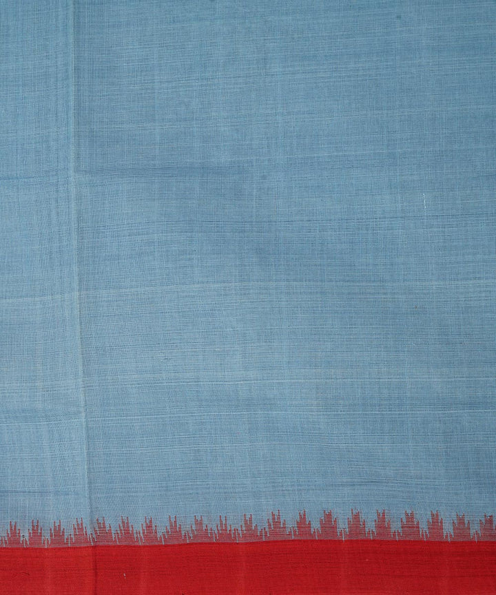 Light sky blue cotton handwoven natural dyed srikakulam kuppadam saree