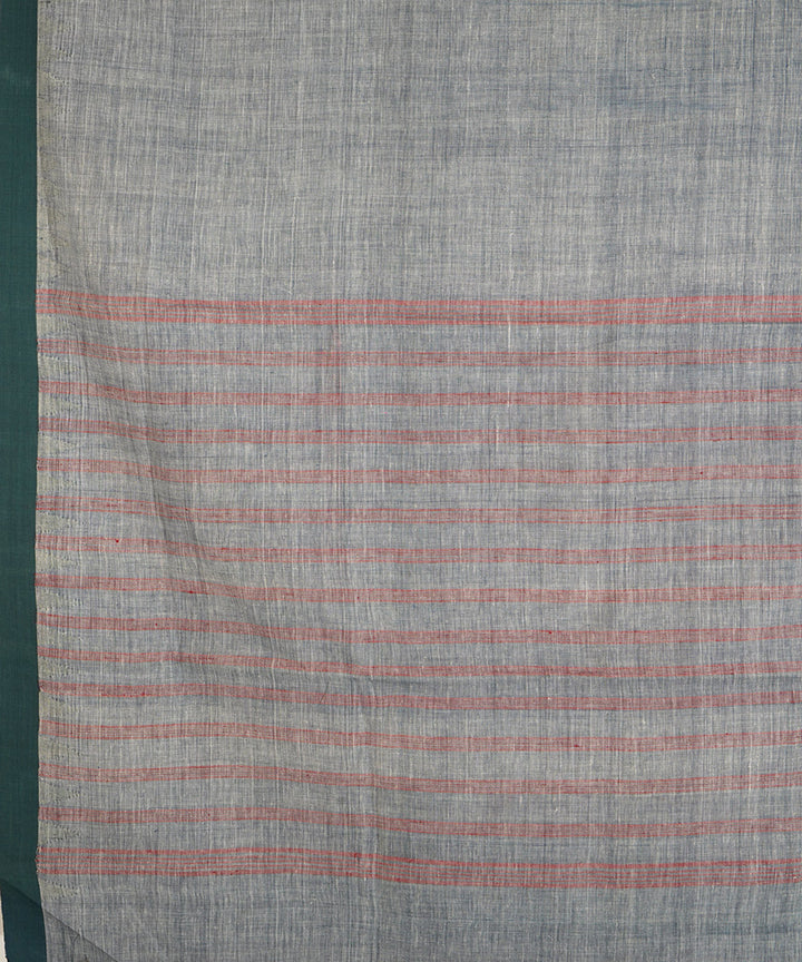 Pale grey cotton handwoven natural dyed srikakulam kuppadam saree