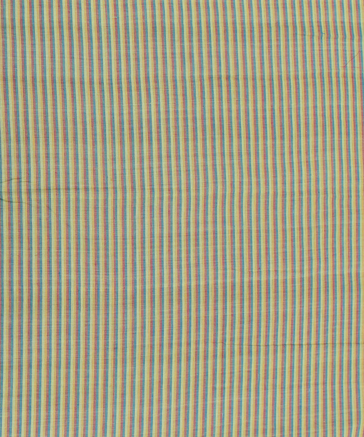 Multi color stripe handspun handwoven cotton fabric