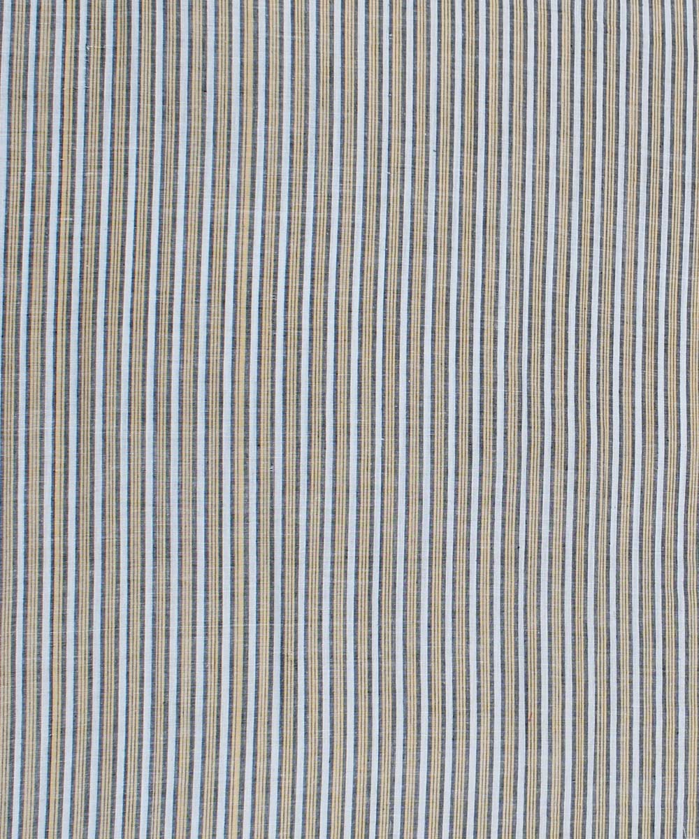 Multicolour stripe handspun handwoven cotton fabric