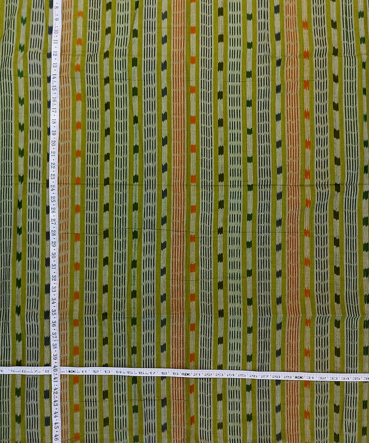 Olive green handwoven cotton nuapatna fabric