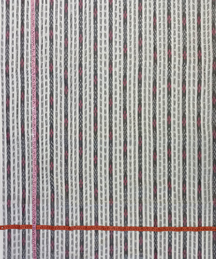 White grey handwoven cotton nuapatna fabric