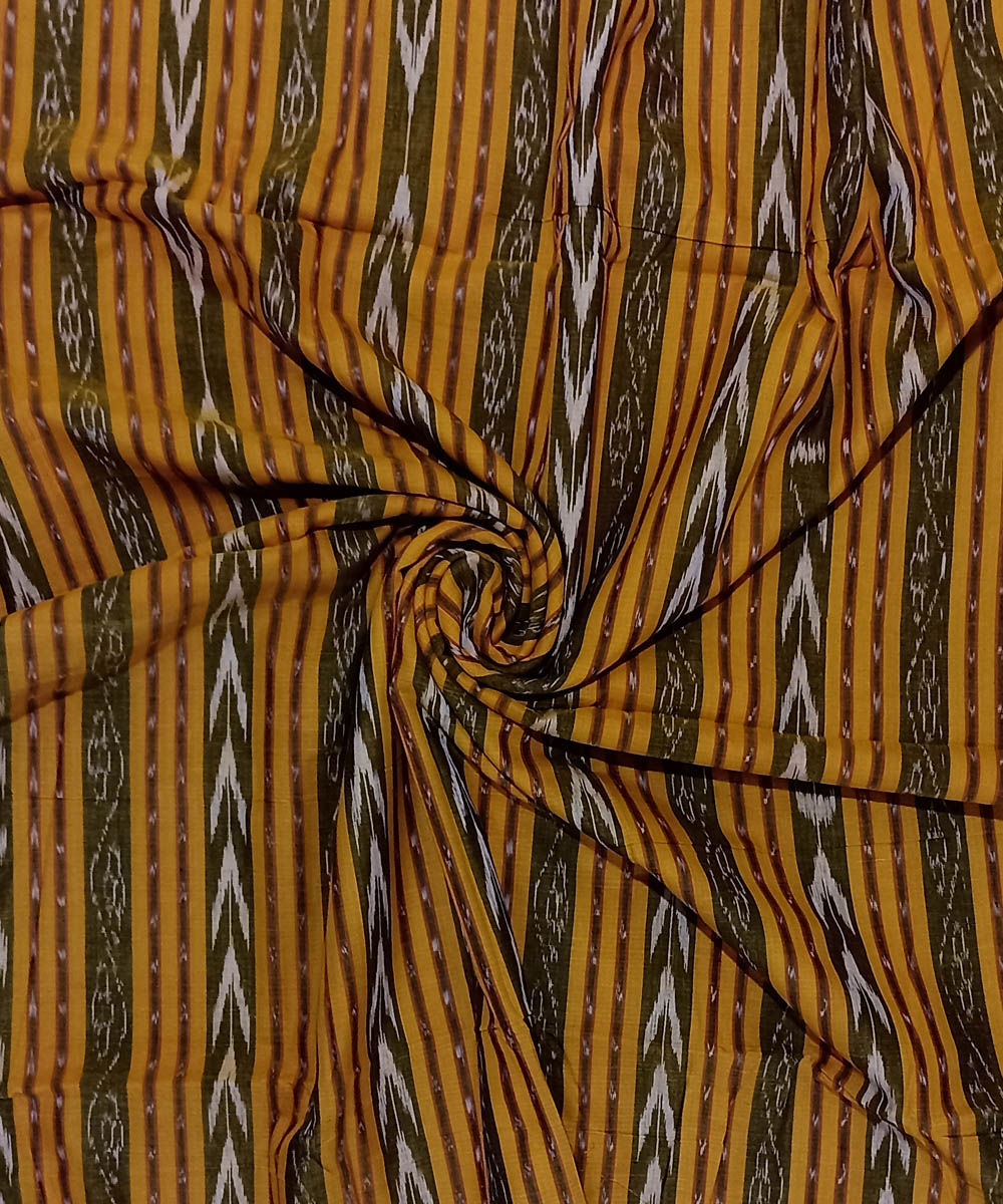 Yellow handwoven cotton nuapatna fabric
