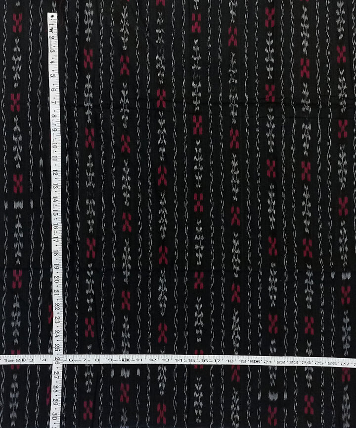 Black red hand woven cotton nuapatna fabric