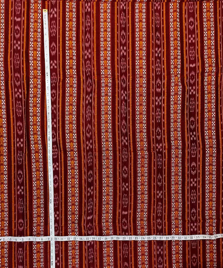 Maroon hand woven cotton nuapatna fabric