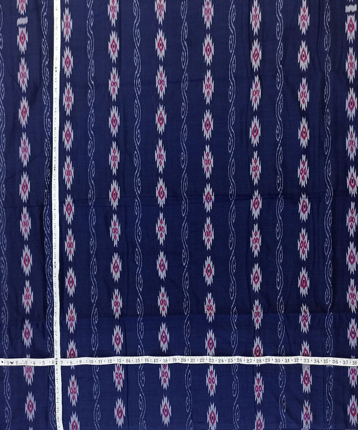 Navy blue handloom cotton nuapatna fabric