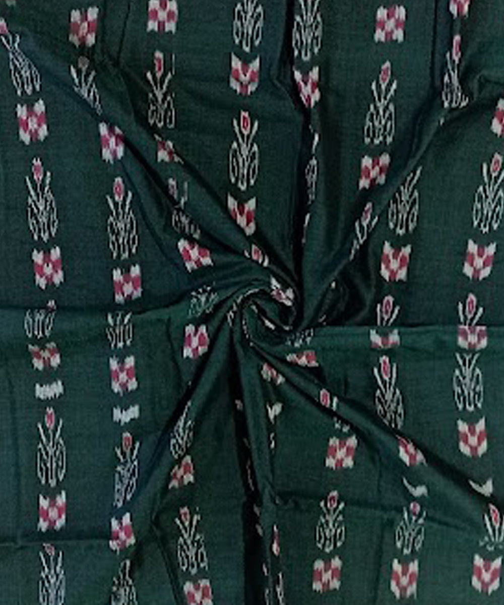 Dark green handwoven cotton nuapatna fabric