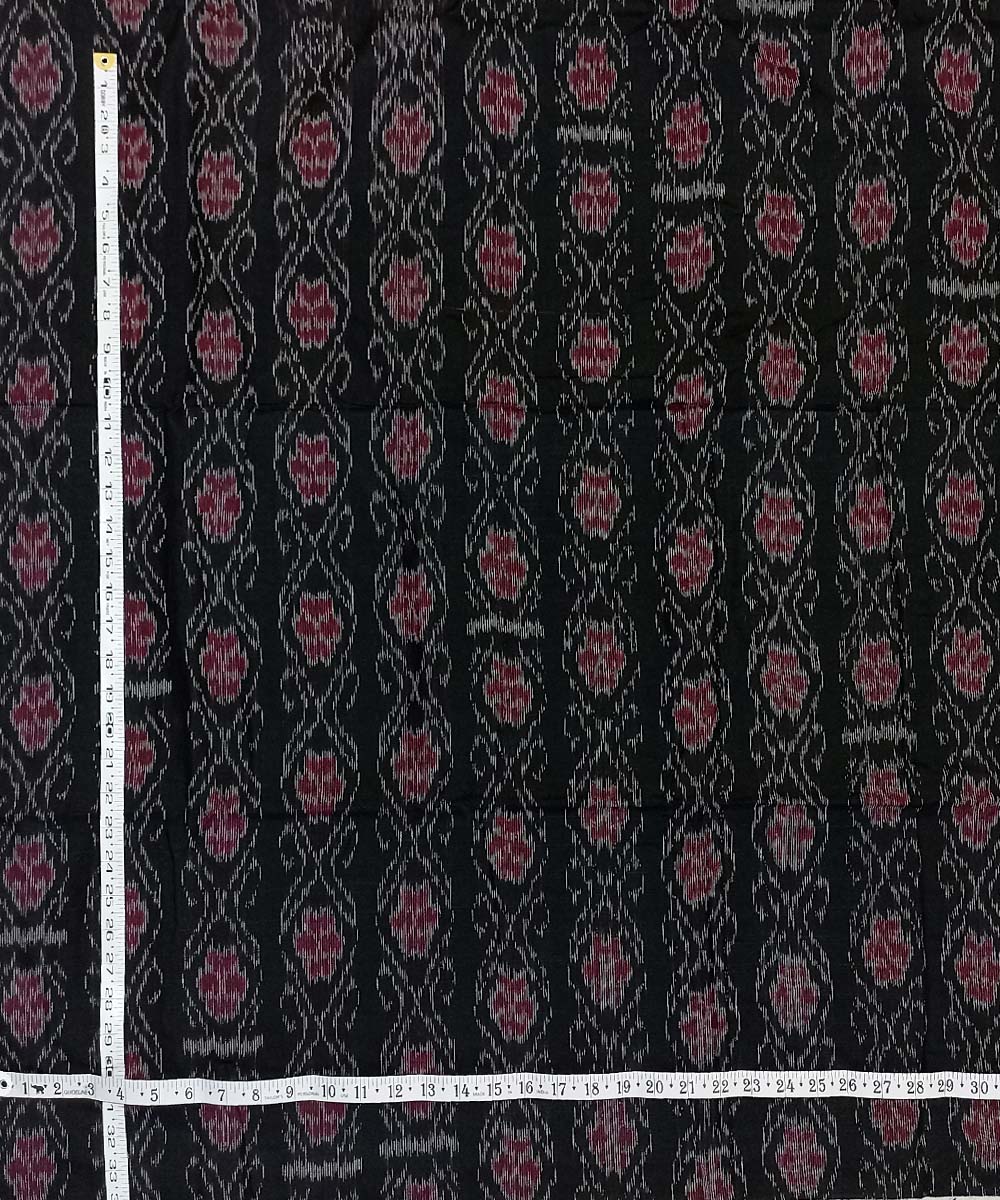 Black red handloom cotton nuapatna fabric
