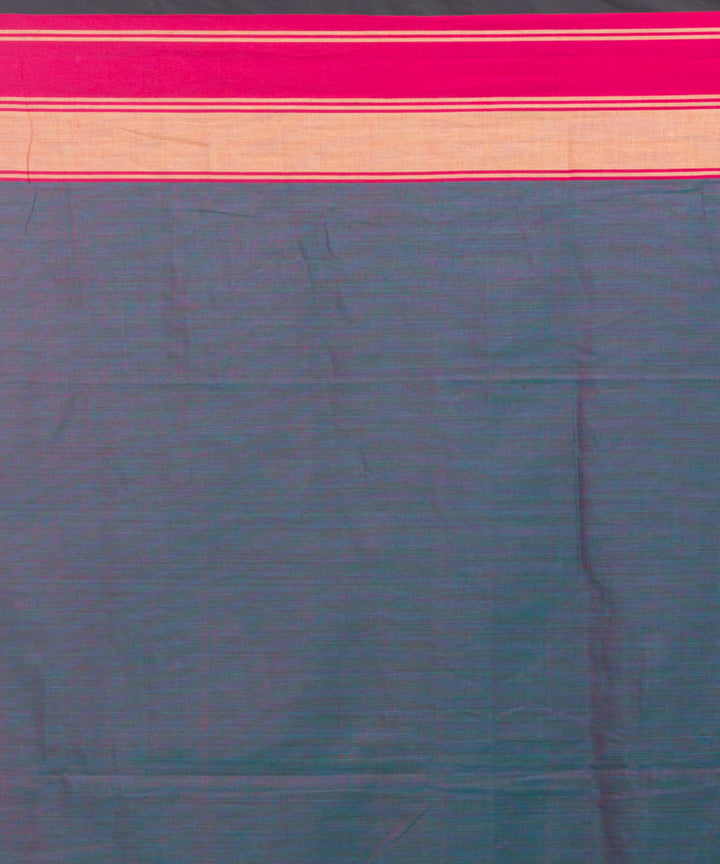 Teal turquoise Handwoven Cotton bengal saree