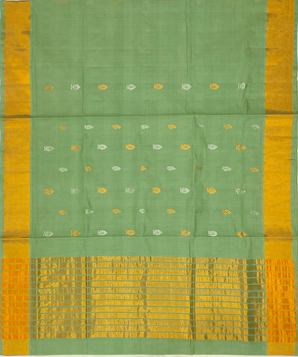 Light green cotton venkatagiri handwoven saree