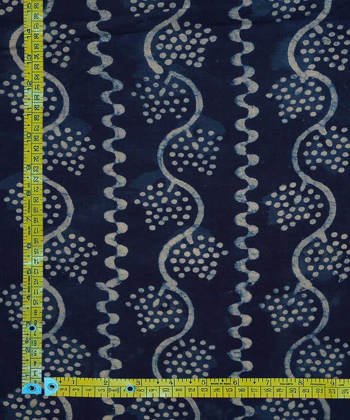 2.5m Dark blue hand block print cotton sanganeri kurta material
