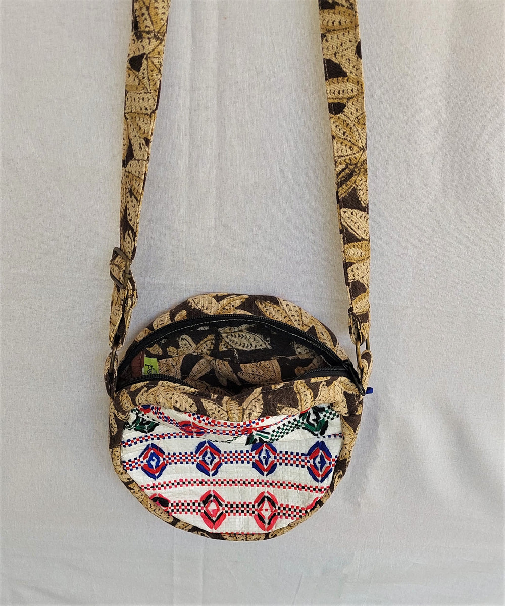 Multicolor handcrafted round fanny bag