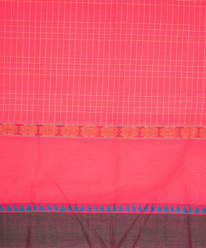 Bright red cotton handwoven narayanapet saree