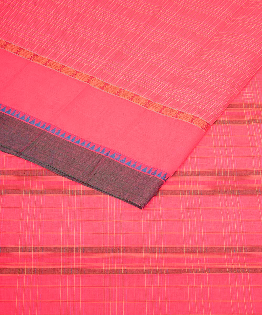 Bright red cotton handwoven narayanapet saree