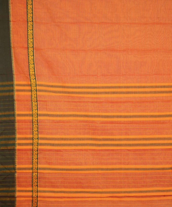 Light orange cotton handwoven narayanapet saree
