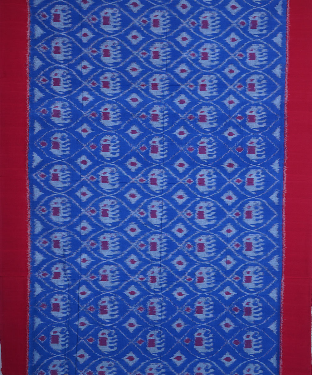 Navy blue cotton pochampally ikkat saree