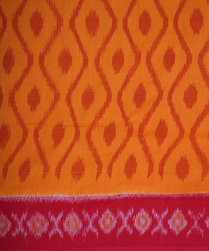 Orange cotton pochampally ikkat saree