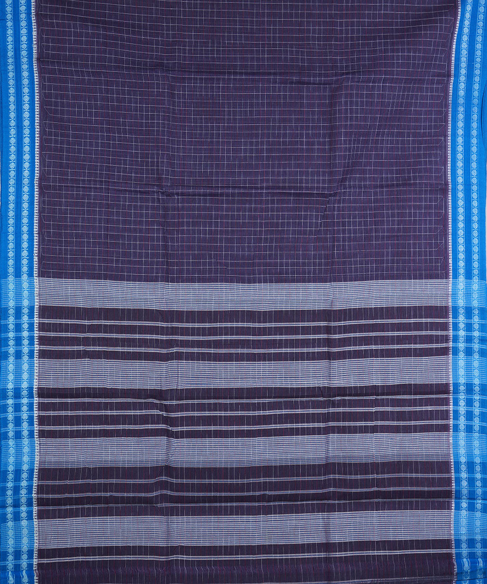 Dark and light blue handloom cotton narayanapet saree