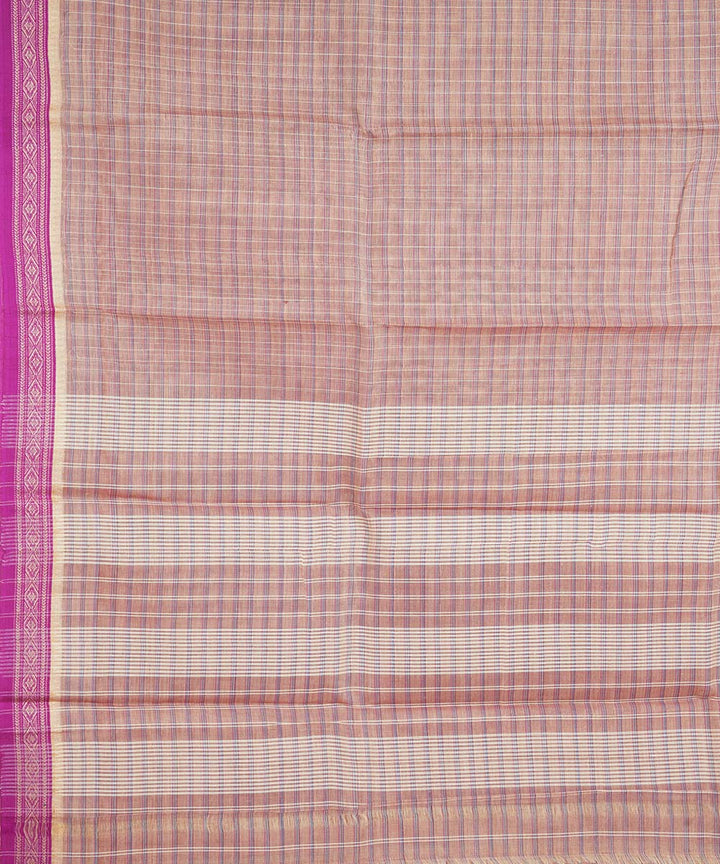 Peach handloom cotton narayanapet saree