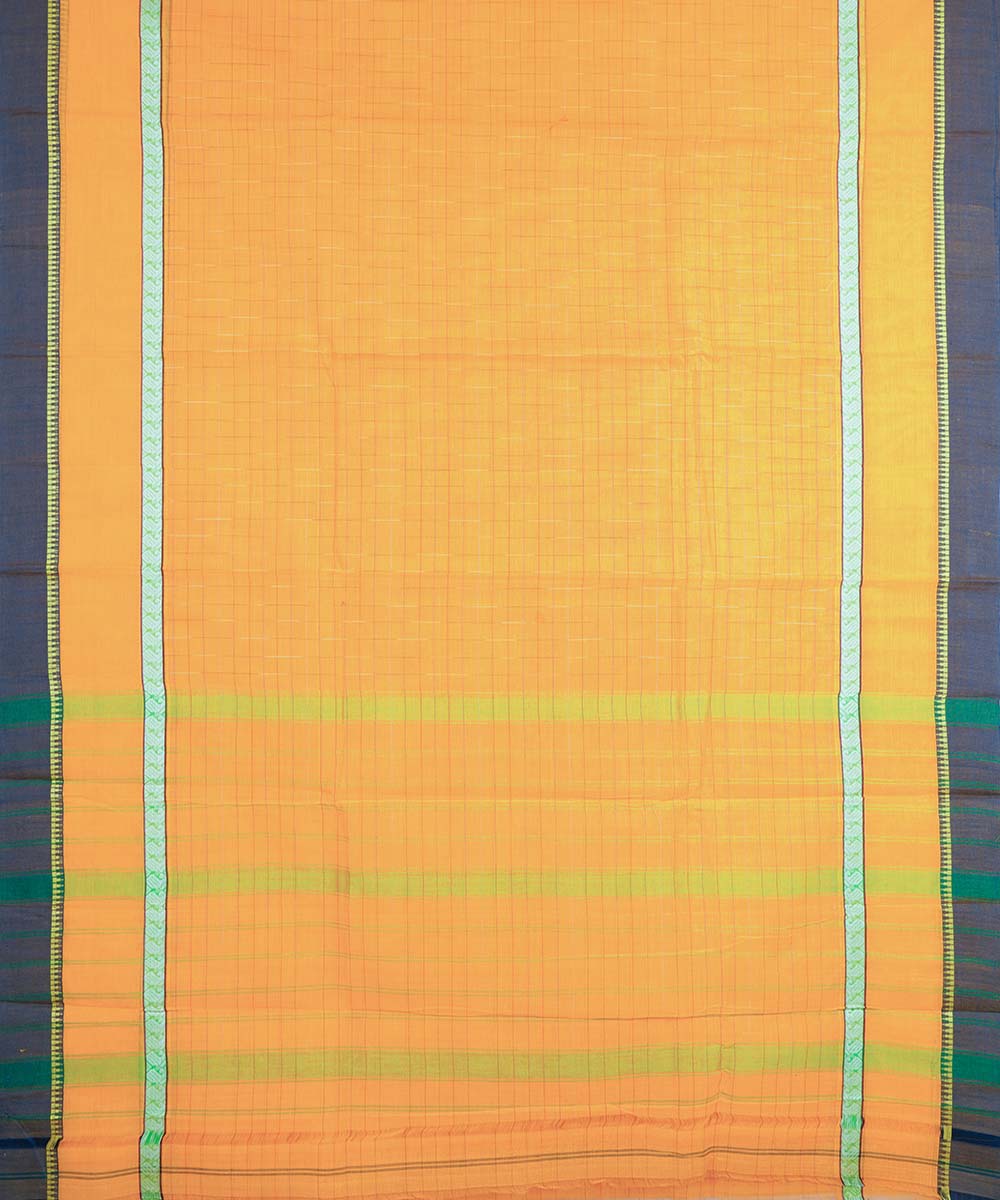 Yellow handloom cotton narayanapet saree