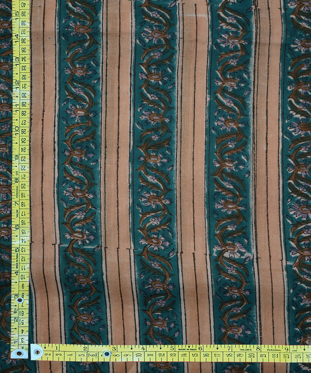 2.5m Dark green handblock print cotton sanganeri kurta material
