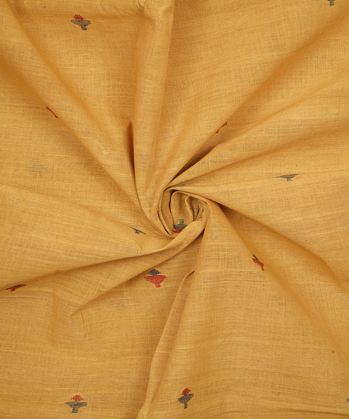 Yellow hand spun handloom cotton srikakulam jamdani fabric