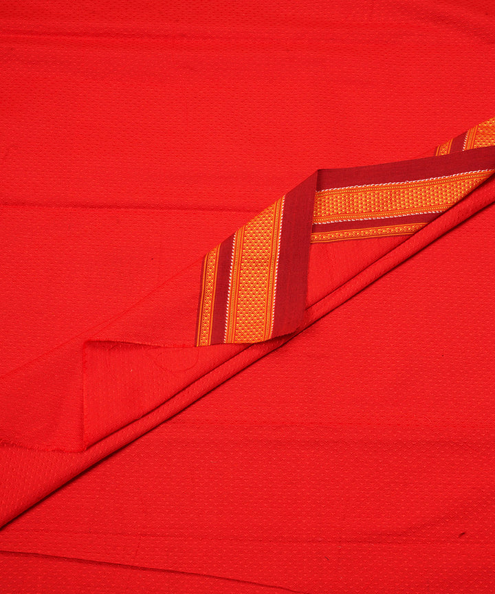 3m Red handwoven cotton art silk khana kurta material