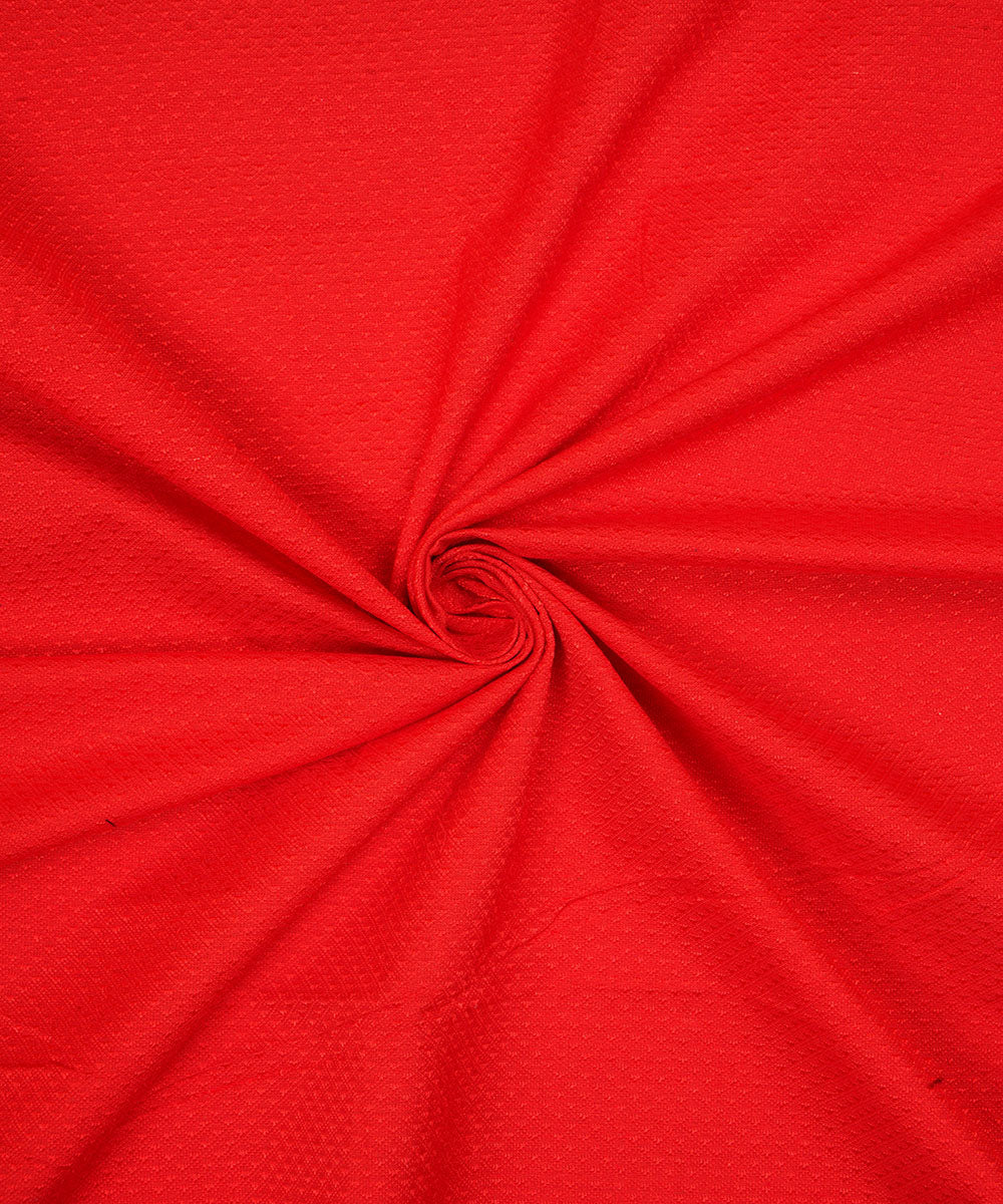 3m Red handwoven cotton art silk khana kurta material
