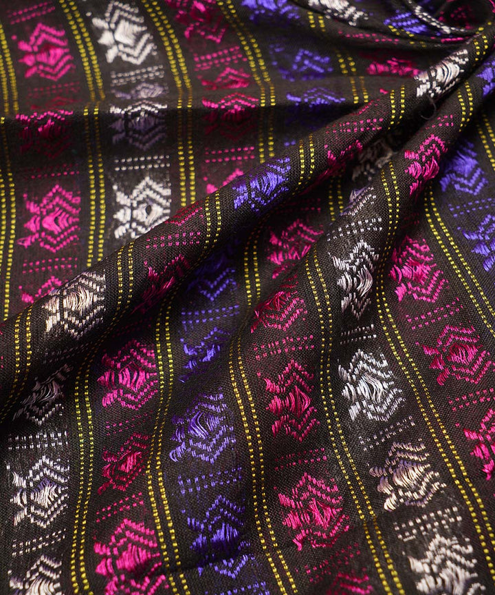 3m Multi color handwoven cotton art silk khana kurta material