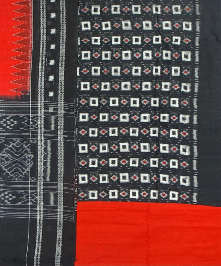 3pc Black red handloom sambalpuri ikat cotton dress material