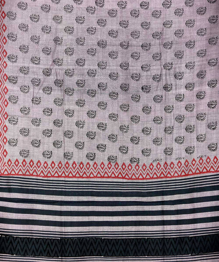 Multi coloured handblock printed cotton saree