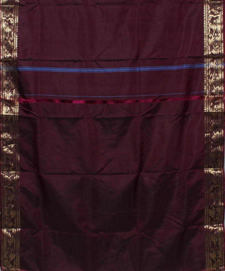 Violet purple handwoven silk swarnachari baluchari saree