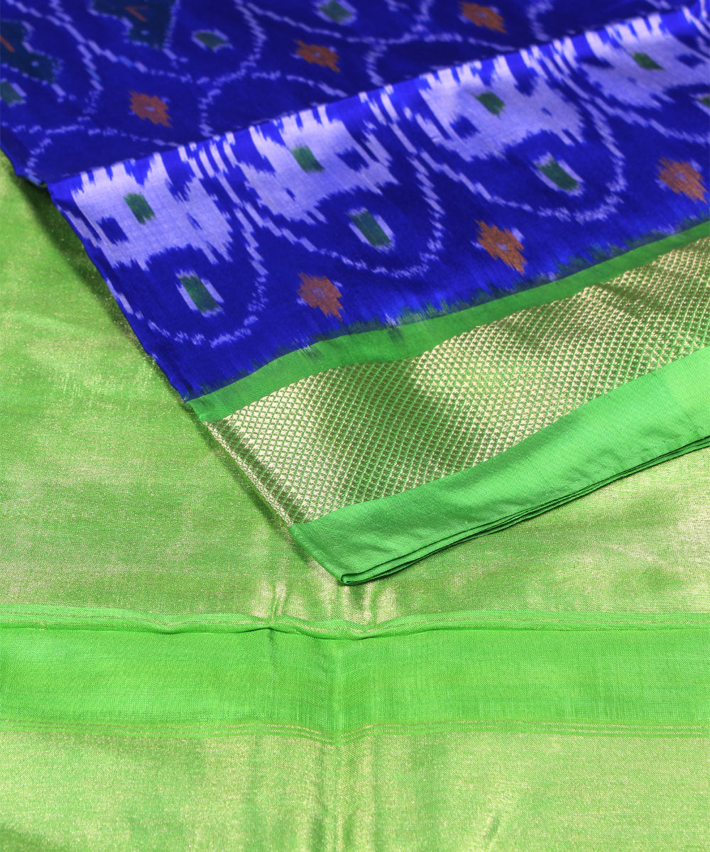 Blue Green Handloom Pochampally Silk Saree