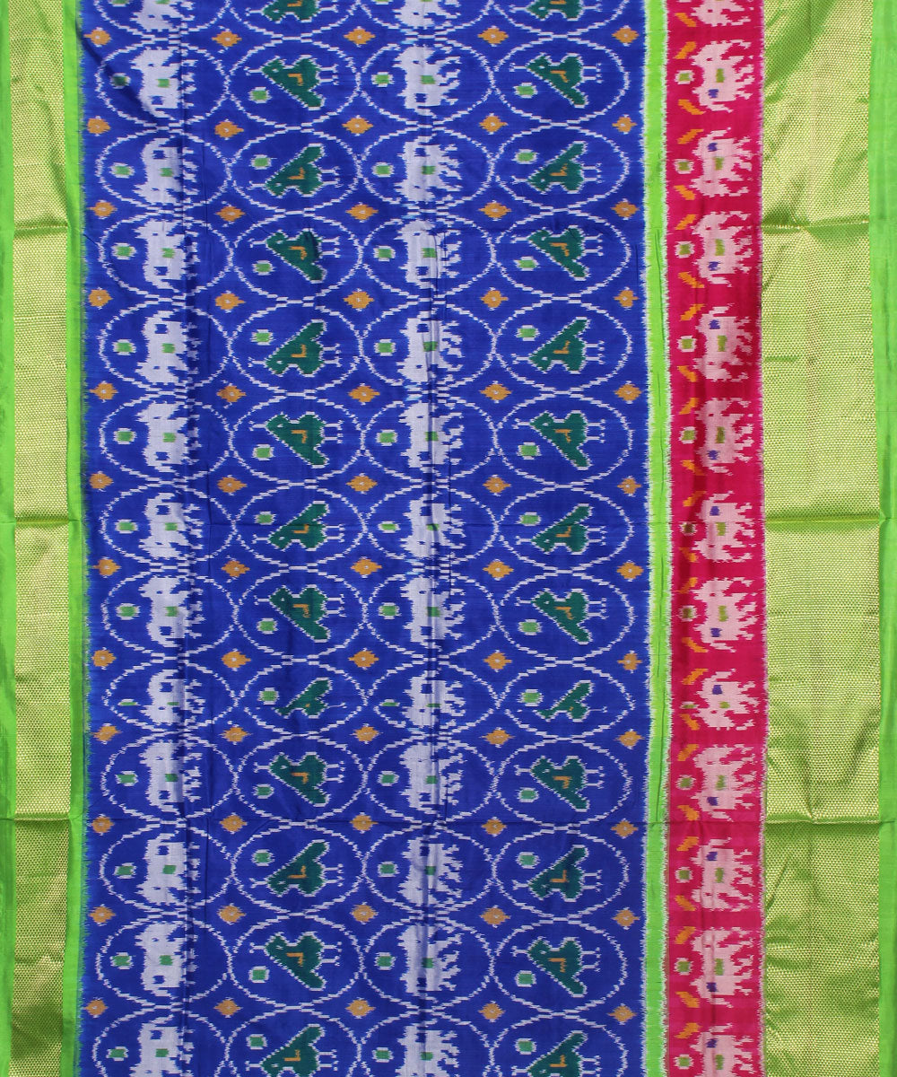 Blue Green Handloom Pochampally Silk Saree
