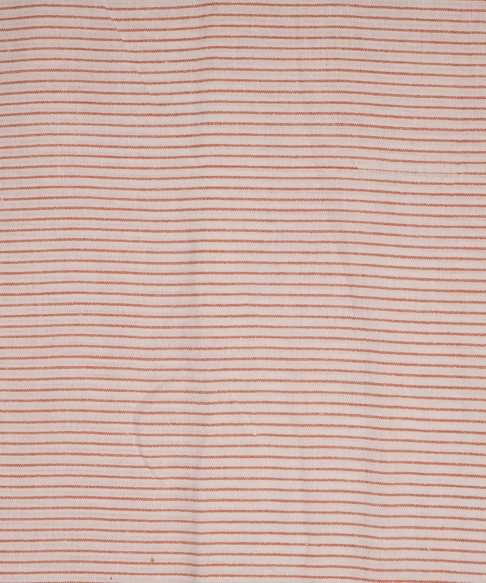 2.6m Offwhite orange stripes handspun handwoven bengal cotton fabric